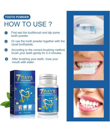 7 Days Teeth Cleaning Powder Tooth Stains and Tartar Removal Powder Teeth Whitening Powder Teeth Whitening Effective Coffee Stains Removal Tooth Powder - Buy Online on GoSupps.com