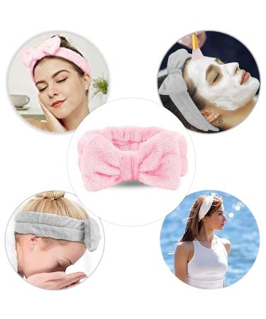 NYKKOLA 2 Pack Spa Headband with Silicone Face Mask Brushes - Gray Pink, for Women Girls - Beauty Skincare & Sports - Buy Online on GoSupps.com