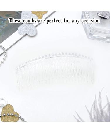 Hair Slides for Women 2Pcs Clear Hair Combs Veil Comb Large Plastic Hair Comb Plain Hair Clips Hair Slides Hair Accessories Side Hair Grips For Women Ladies & Girls (12.5cm/ 4.9inch) - Buy Online on GoSupps.com