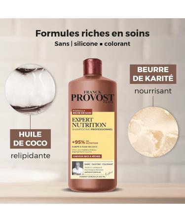 FRANCK PROVOST Expert Nutrition - Professional Shampoo - Rich Care Formula - Shea & Coconut Oil - Silicone & Colorant Free - Dry & Coarse Hair - Generous Size 500 ml - Buy Online on GoSupps.com