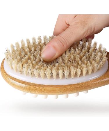 Premium Shower Back Brush - Soft & Stiff Bristles for Circulation Cellulite Massage & Relaxation | International Shipping - Buy Online on GoSupps.com