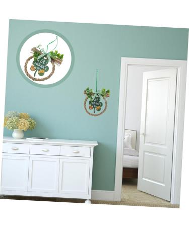 Abaodam 2pcs Shamrock Wooden Sign Hanging Front Door Wreaths Irish Party Wood St. Patrick's Day Pendants - Buy Online on GoSupps.com