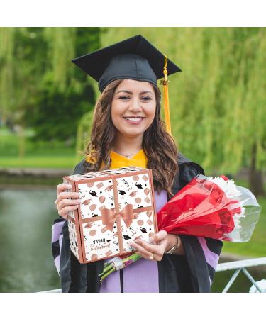 Levfla Graduation Gift Set for Her - Wine Glass, Grad Cap Bath Bomb, Makeup Bag, Candle & Card - Perfect Congratulations Present for College Women - Rose Gold Theme - Buy Online on GoSupps.com