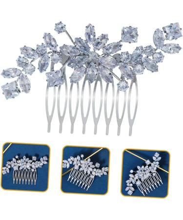 Angoily Crystal Side Hair Comb Crystal Hair Comb Hair Topper Wedding Hair Comb Wedding Bridal Hair Comb Hair Accessory for Girls Tiara Zircon Decorate Bridesmaid Flower Girl - Buy Online on GoSupps.com