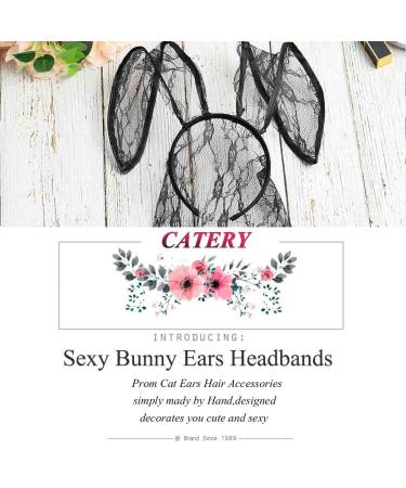 Catery Sexy Lace Bunny Ears Veil Headband | Cosplay Halloween Hair Accessory - Buy Online on GoSupps.com