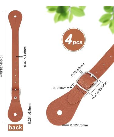 GORGECRAFT 4Pcs Leather Spur Straps Adjustable Boot Strap Western Man Woman Single Ply Leather Horizons Spur Straps with Zinc Alloy Clasp for Equestrian Supplies Thigh High Boots Chocolate - Buy Online on GoSupps.com