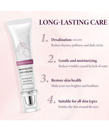  JASUBAI Eyelift Mango Serum Eye Revitalizing Cream and Hyaluronic Acid Eye Repair Against Dark Circles Puffy Eyes and Wrinkles - Firming and Moisturizing Eye Care Anti-Aging (Pack of 3) - Buy Online on GoSupps.com