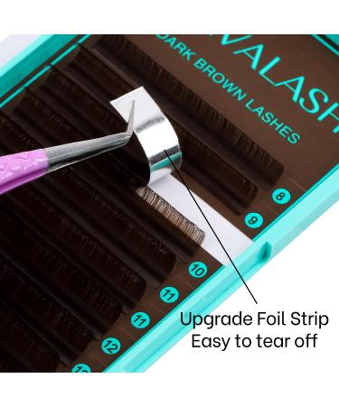 VAVALASH Dark Brown Eyelash Extensions | 0.03mm to 0.07mm Volume Lashes | C D Curl Mixed Lengths 8-15mm | Premium Colored Lash Extensions - Buy Online on GoSupps.com