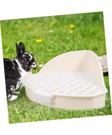 BESPORTBLE Rabbit Triangle Toilet Indoor Bunny Potty Tray Guinea Pig Potty Pet Cage Abs White 25.00X19.00X10.00CM White - Buy Online on GoSupps.com