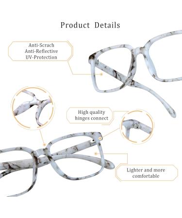LifeArt Blue Light Blocking Glasses - Anti Eyestrain Computer Gaming & TV Glasses for Men & Women (Marble No Magnification - Buy Online on GoSupps.com
