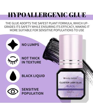 Wendy Lashes Black Eyelash Glue - 5ml for Extensions & Clusters | Strong Adhesive for Long-Lasting Wear - Buy Online on GoSupps.com