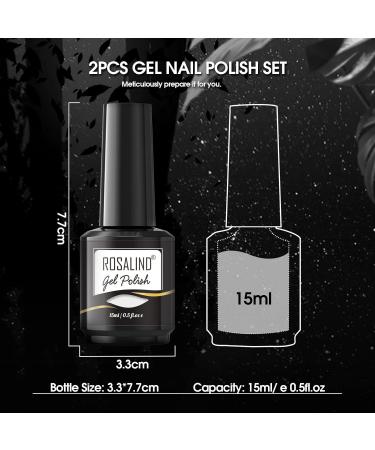ROSALIND Gel Nail Polish 2Pcs 15ml Long Lasting White Black Nail Gel Polish Soak Off LED/UV Nail Lamp Suitable As A Gift for Women To DIY At Home Black-white - Buy Online on GoSupps.com