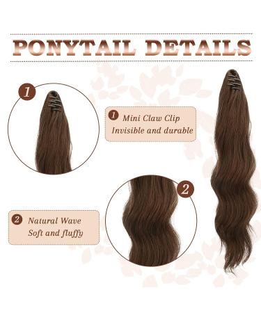 50 cm Chocolate Brown Ponytail Extensions Clip - Wavy Hair Braid for Women | Premium Quality Long Hair Extensions - Buy Online on GoSupps.com