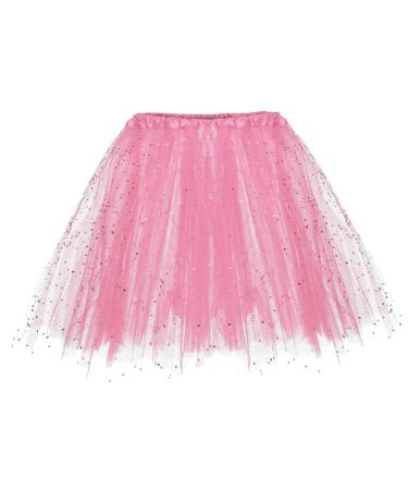 Hehiy women 50s vintage tulle skirt petticoat multi -colored bubble dance dress rock women carnival costume tulle skirt tulle skirt carnival tulle rock black white red tulle rock black with stars pink unit size