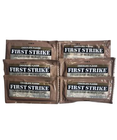 First Strike Energy Bar Full Size 2.3oz - Authentic Long-Life USGI MRE Ration Nutrition Bars. Many Flavors and Packs to choose from Recent Production dates (6 Chocolate)
