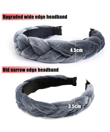 Vintage Gray Braided Headband - Rockabilly Fashion Hair Accessories for Women & Girls - Buy Online on GoSupps.com