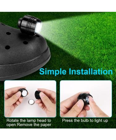 2 Pack Glow in The Dark Headlights for Croc Shoes - 3 Light Modes Shoe Charms for Walking, Hiking, Camping - Black - Buy Online on GoSupps.com