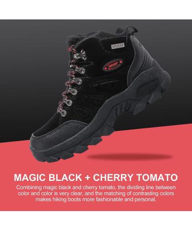 Spukep Women's Waterproof Mid Hiking Boots - Black/Cherry Tomato - Buy Online on GoSupps.com