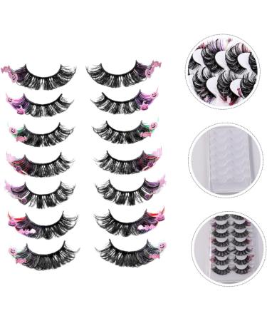 minkissy 7 Pairs false eyelashes false lash extensions colored eyelashes individual cosplay lashes colored lashes fake eyelashes lashes with color extend artificial fiber halloween - Buy Online on GoSupps.com