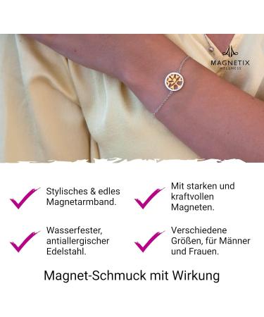 Magnetix Wellness Magnetic Bracelet Tree of Life M-XL | Adjustable Gold/Silver High Gloss Jewelry | Symbolic Wellness Gift - Buy Online on GoSupps.com