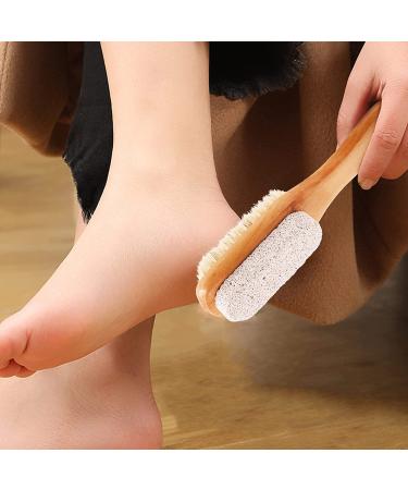 Aisilk Foot Bristle Brush & Pumice Stone Combo - Exfoliator for Pedicures, Calluses Remover - Wooden Handle with Rope - Body & Feet Scrubber for Massage, SPA, Sauna - 1 Count - Buy Online on GoSupps.com