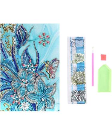 5D DIY Diamond Painting Notebook - Blue Flower | A5 Blank Book for Mosaic Art and Drawing - Buy Online on GoSupps.com