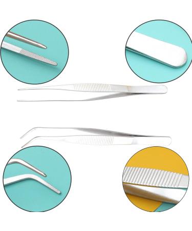 Saizone 3-Piece Kitchen Tweezers Set Stainless Steel Cooking Grill & Model Building Tweezers (16cm/6inch) - Curved & Straight Food Pliers - Buy Online on GoSupps.com