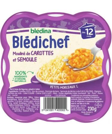 Bledina Bl dichef Moulin de Carottes et Semoule D s 12 Mois 230g