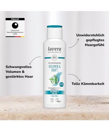  lavera lavera Volume & Strength Care Shampoo - Silicone-free - Intensely moisturizing and gentle care - Vegan - Natural cosmetics - 250 ml - Buy Online on GoSupps.com