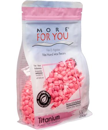 More For You Film Hand Wax Beans Titanium (Pink) 250gr - Hot Wax Warm Wax Hair Removal Hot Wax Sir Agda Depilatory Wax