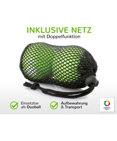 Fascia Balls Set - 2 Natural Rubber 6.3 cm Balls for Fascia Training Yoga & Massage - Soft Green & Soft Set - Buy Online on GoSupps.com