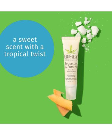 Hempz Lip Scrub Fresh Fusions Sugarcane & Papaya Herbal 44 oz - Exfoliating Lip Treatment - Buy Online on GoSupps.com