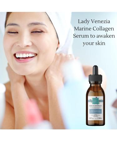 Hyaluronic Acid Serum Collagen Serum - Collagen Serum for Face 100 ml 3.38 fl oz Marin Collagen Brightening Serum For Men and Women Made in Italy Lady Venezia - Buy Online on GoSupps.com