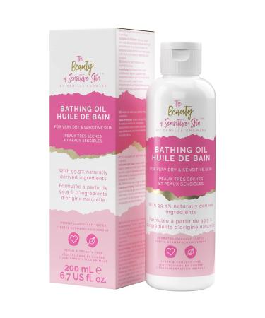 Luxury Vegan Bath Oil for Dry Skin - Moisturizing Almond Shower Oil for Women - Body Cleanser with Vitamin E  Oat Lipids  Omega 3 & 6-200 ml Natural & Vegan Skincare by The Beauty of Sensitive Skin