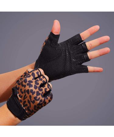 Full Palm Protection Workout Gloves for Women Men - Extra Grip for Gym, Weightlifting, Fitness - Leopard Design - Small - Buy Online on GoSupps.com