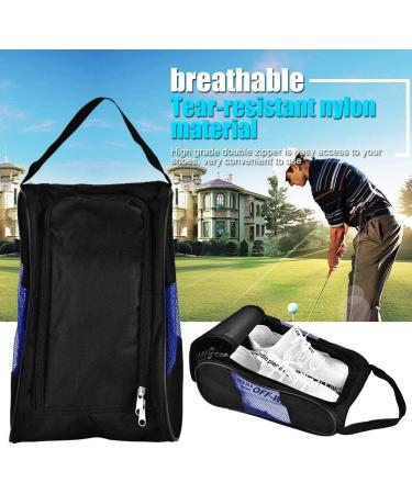 Zerone Portable Golf Shoes Bag - Breathable Dust-Proof Organizer with Pocket, Black and Blue - Ideal for Storing Sports Accessories - Unisex - Buy Online on GoSupps.com