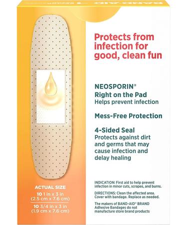 BAND-AID with Neosporin Bandages - Assorted Sizes, 20 Each (Pack of 5) - Buy Online on GoSupps.com
