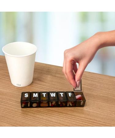 Amazon Basic Care 7-Day Pill Organizer & Medicine Box - Medium Compartments, Black - Buy Online on GoSupps.com