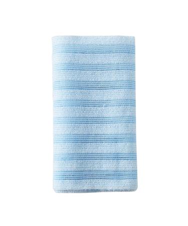 Chiffon de gommage pour le corps | Long tapis de bain double face Serviette de corps extra longue pour le corps le nettoyage le massage la douche le bain la maison le spa hommes femmes Bleu Clair
