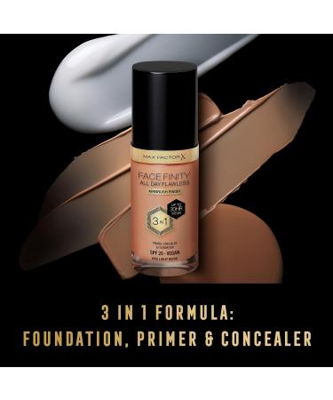 Max Factor Facefinity 3-in-1 All Day Flawless Liquid Foundation SPF 20 - Light Beige 30 ml - Buy Online on GoSupps.com