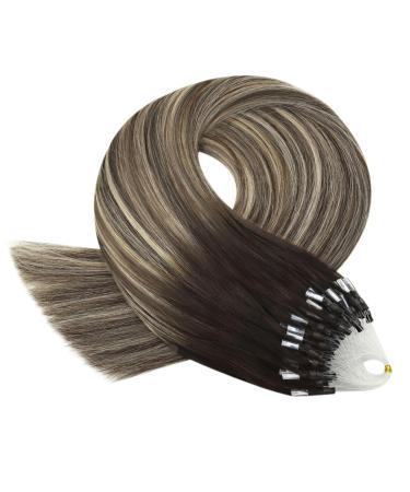 Youngsee Real Hair Microring Extensions - Ombre Dark Brown 55cm | Remy Micro Loop Hair Extensions 50g #4/18/4 - Buy Online on GoSupps.com