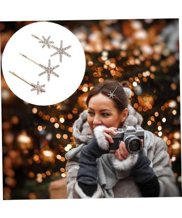 minkissy 3 Sets Star Hairpin Bobby Clips Rhinestone Barrettes for Women Bridal Hair Accessories Metal Hair Claw Clips Metal Hair Clips European Style Rhinestones Miss Female Star - Buy Online on GoSupps.com