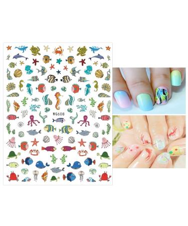 Summer Ocean Nail Art Stickers - Self-Adhesive Fish, Beach Turtle, Whale Decals for Nail Design - Buy Online on GoSupps.com