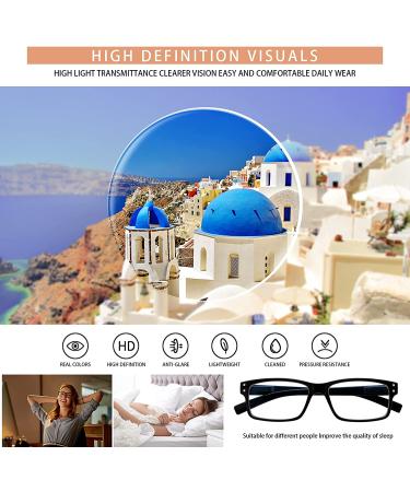 5 Pairs Quality Spring Hinge Reading Glasses Blue Light Blocking Anti Glare | Men Women | Black 1.50 - Buy Online on GoSupps.com