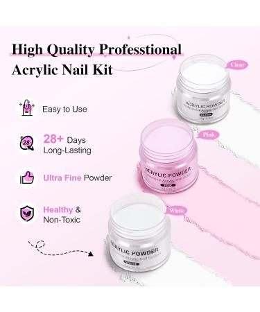 Acrylic Nail Kit for Beginners | 27 Colors Acrylic Powder & 41-Piece Nail Art Set | Complete Acrylic Nail Starter Kit with Tools & Tips - Buy Online on GoSupps.com