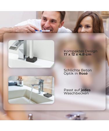 Dabblu Modern Toothbrush Holder for Oral B - Robust Concrete Anti-Slip Design Elegant Gray Bathroom Storage - Buy Online on GoSupps.com