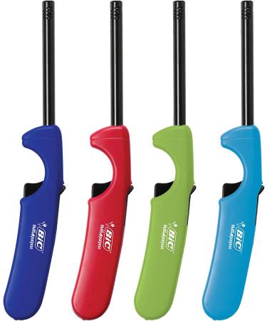 BIC Classic Edition Candle Lighter Set - 4-Count Multicolored | Long-lasting Metal Wand for Candles, Grills, Fireplaces | Assorted Colors - Buy Online on GoSupps.com
