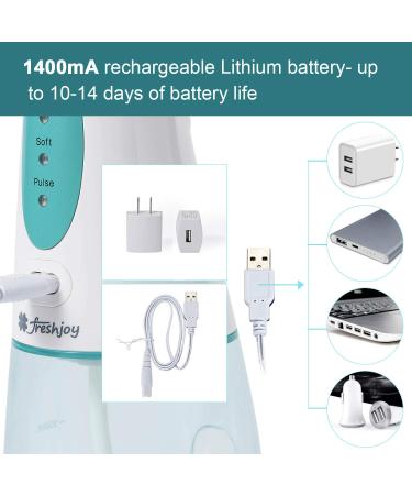 Buy Freshjoy Cordless Water Flosser - Portable Oral Irrigator 300ml IPX7 Waterproof FDA Approved 4 Jet Tips 3 Modes | Best for Home & Travel - Buy Online on GoSupps.com