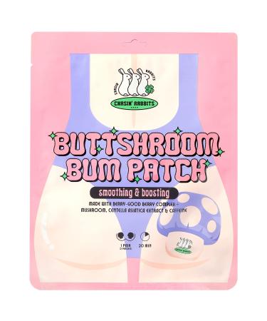 CHASIN' RABBITS Buttshroom Bum Patch | Butt Enhancement Cream Gel Patch for Bum Skin Firming | Butt Lift Patch with Caffeine  Centella Asiatica  Tremella Mushroom & Berries