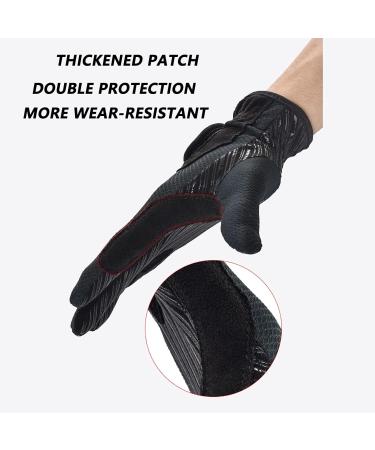 Turbovera Professional Riding Gloves | Imitation Leather Equestrian & Cycling Gloves for Women & Boys | Black S/M - Summer Gear - Buy Online on GoSupps.com